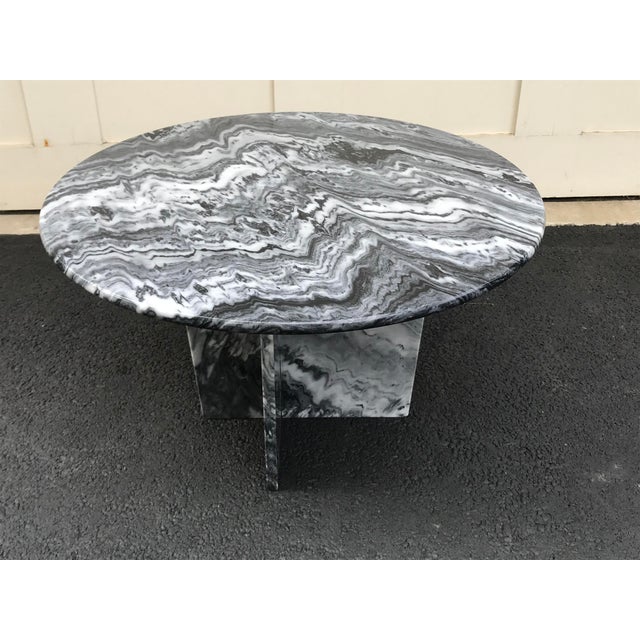 Vintage Offset Interlocking X-Base Marble Coffee Table For Sale - Image 13 of 13