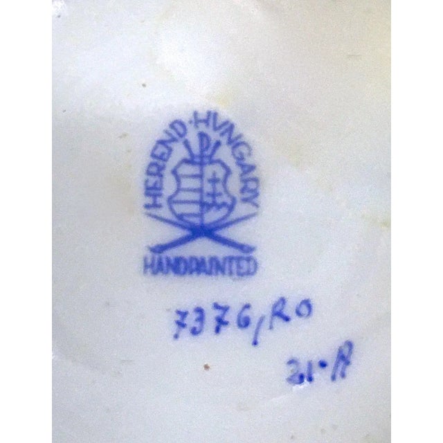 White Vintage Herend Widbird & Butterfly Basket Dish For Sale - Image 8 of 8