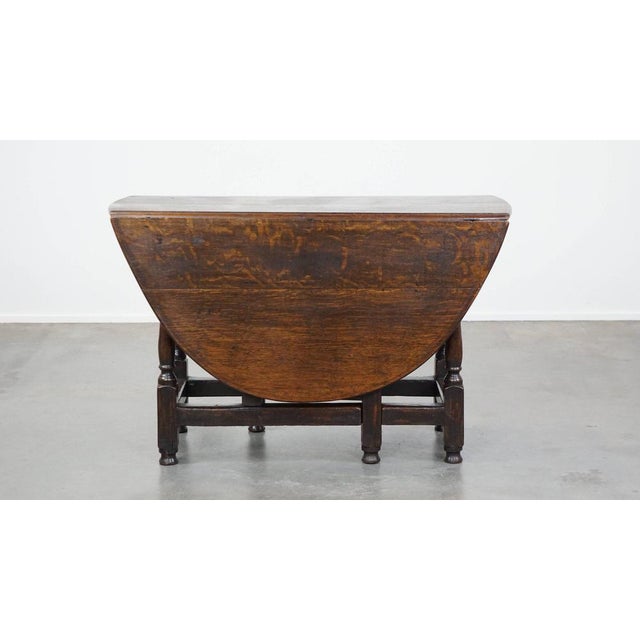 Antique English Oak Gateleg Table For Sale - Image 3 of 17