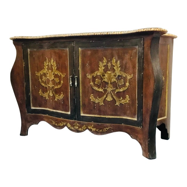 Italian Style Painted Two Door Cabinet For Sale