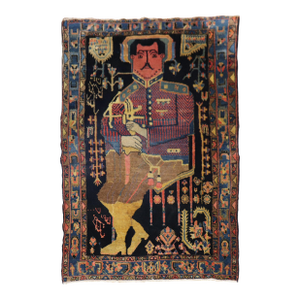 Mid 20th Century Kurdish Colonel Mohammad Tagi-Khan Persian Pictorial Rug