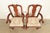 Henkel Harris Queen Anne Solid Cherry Wood Armchairs | Pair For Sale In South Bend - Image 6 of 17