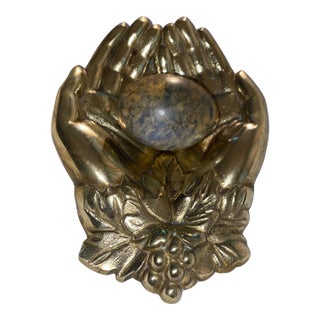 Vintage Bronze Decorative Piece Featuring Cupped Hands. For Sale