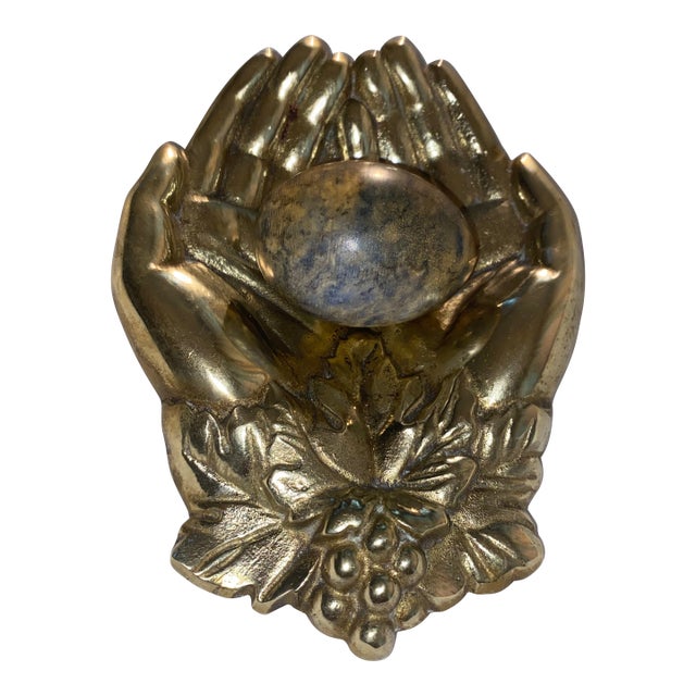 Vintage Bronze Decorative Piece Featuring Cupped Hands. For Sale
