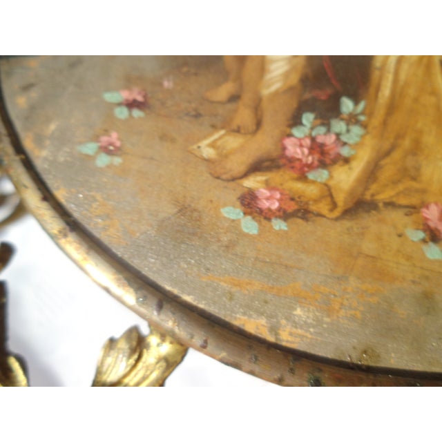 Art Nouveau Wall Paintings with Floral Brass Frames, 1890s-1910s, Set of 2 For Sale - Image 6 of 18