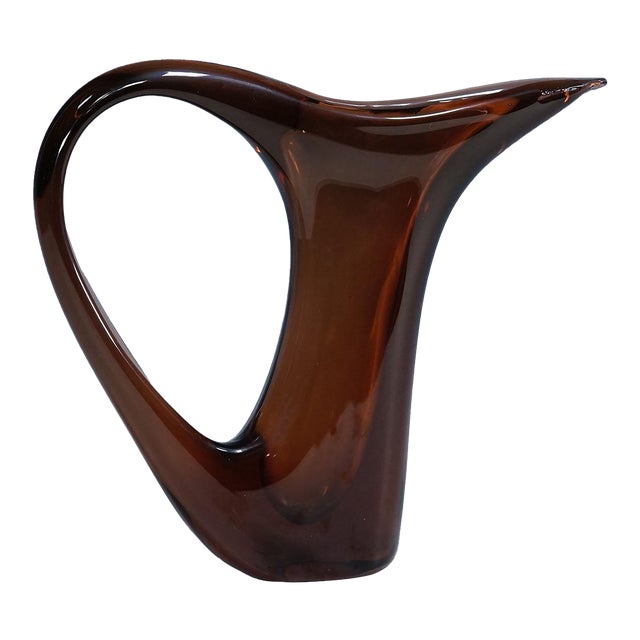 Vintage Murano Glass Vase Anse Volanti by A.Ve.M. 1950s For Sale