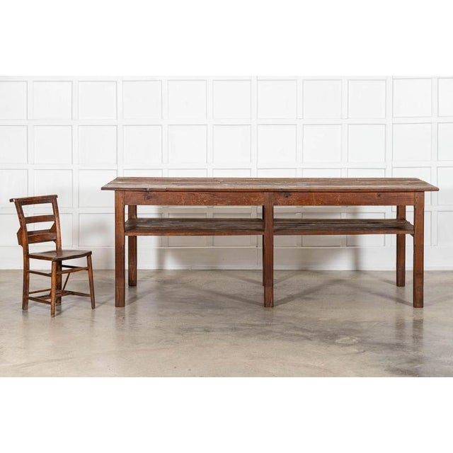 Large Antique English Pine Bakers Worktable, 1890 For Sale - Image 4 of 15
