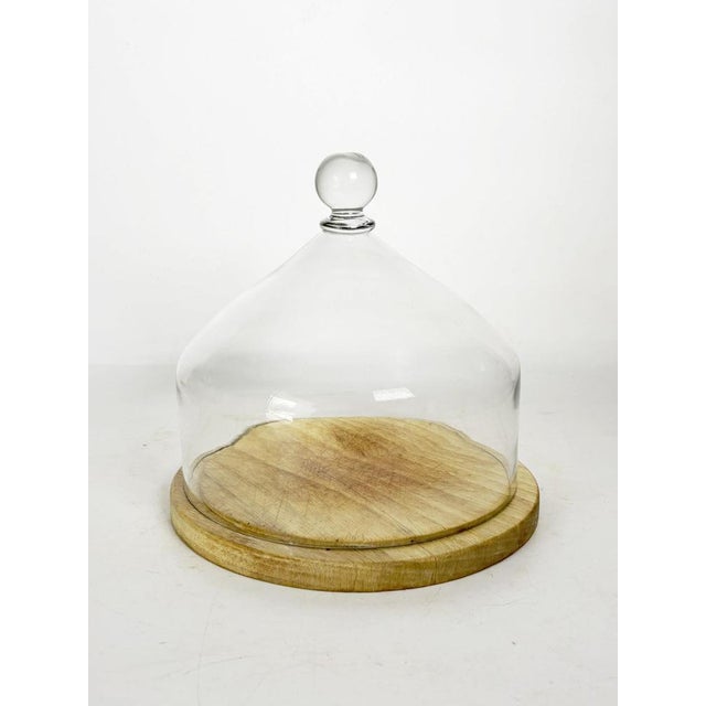 Wood Glass and Wood Cake Dome, France, 1960s For Sale - Image 7 of 11