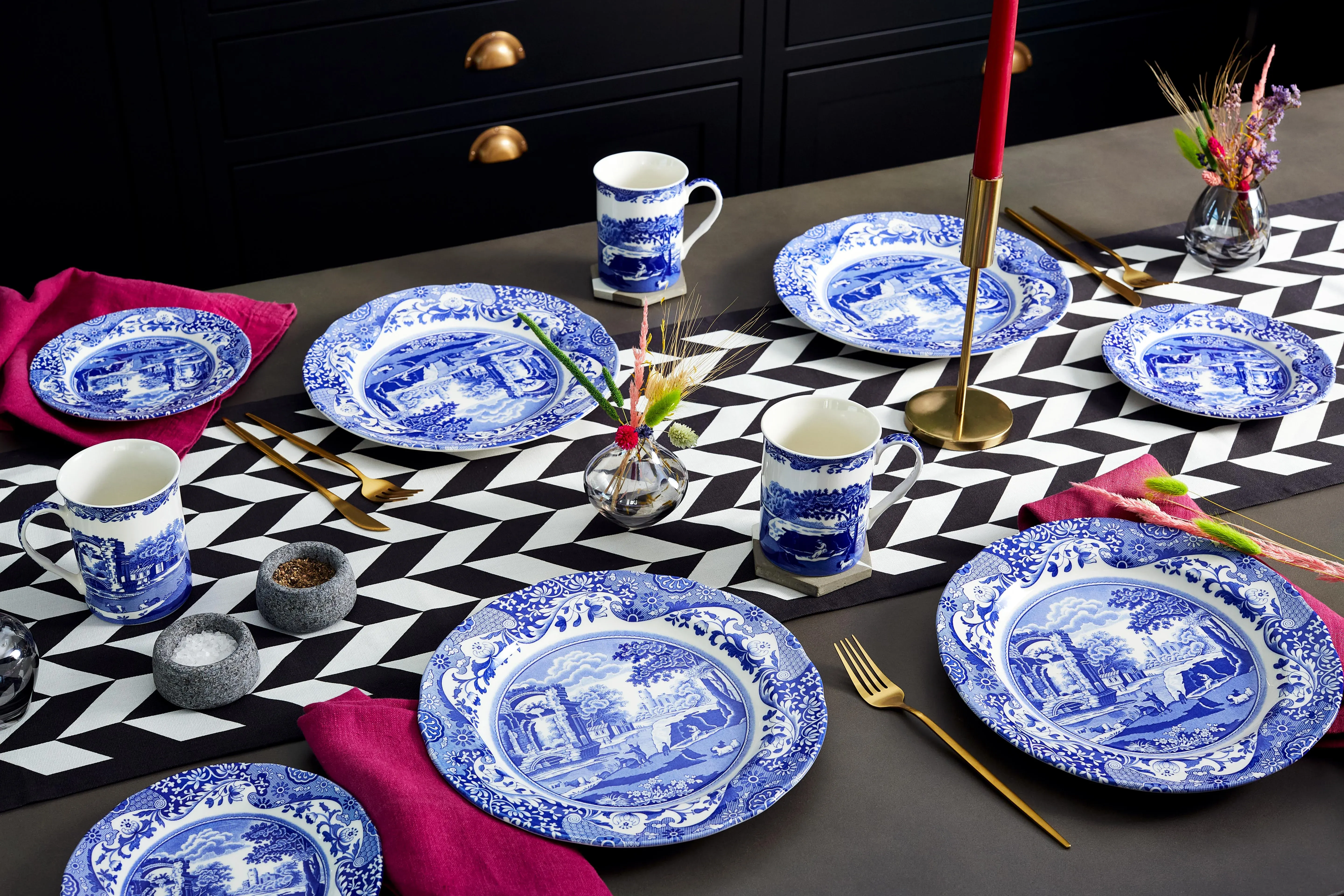 Spode Blue Italian 12-Piece Dinnerware Set with Mug, Service for