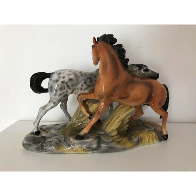 Ceramic Horses Figurine from Ronzan, 1940 For Sale - Image 8 of 11