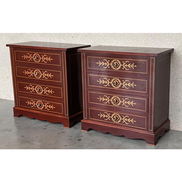 Late 19th Century Pair of Catalan, Spanish Nightstands with Drawers & Low Open Shelf For Sale - Image 17 of 18