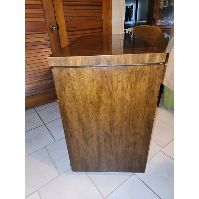 Drexel 1970s Drexel Heritage Accolade Campaign Style Brass Accent Server Dry Bar For Sale - Image 4 of 12