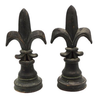Vintage Fleur De Lis Bookends, a Pair For Sale