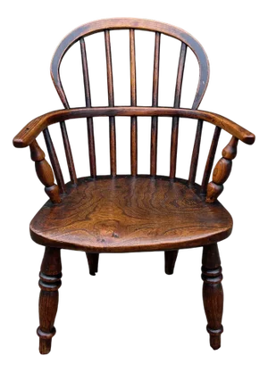 Mid 19th Century Childs Elm Windsor Armchair, 1840s
