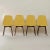 Set of four teak dining chairs with yellow vintage Viper vinyl made at Furniture Factory G.J. van Os N.V. in Culemborg...