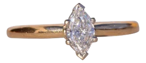 The True: Marquise Cut Natural Diamond Engagement Ring in Yellow Gold
