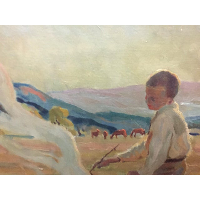 1950s Oil Painting Portrait of a Boy Bartkowski Anton For Sale - Image 6 of 9