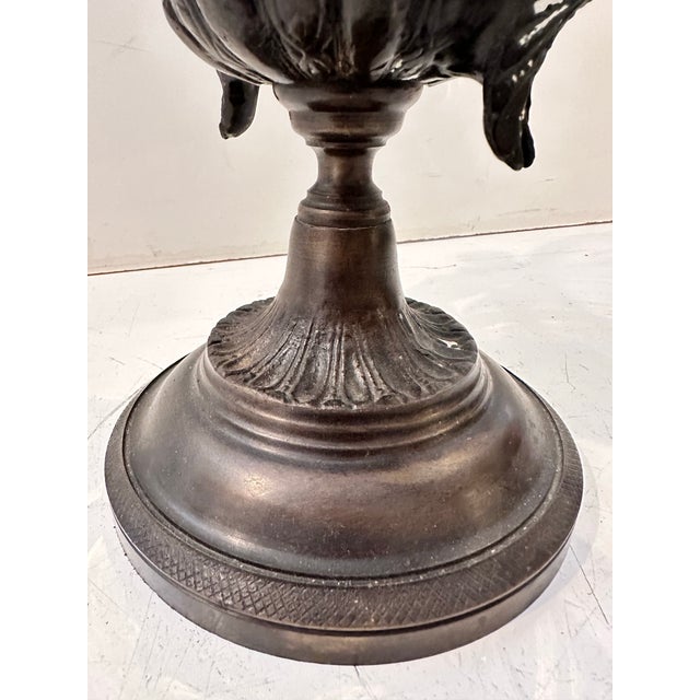 Cherub Centerpiece Vase on Bronze Base For Sale - Image 9 of 10