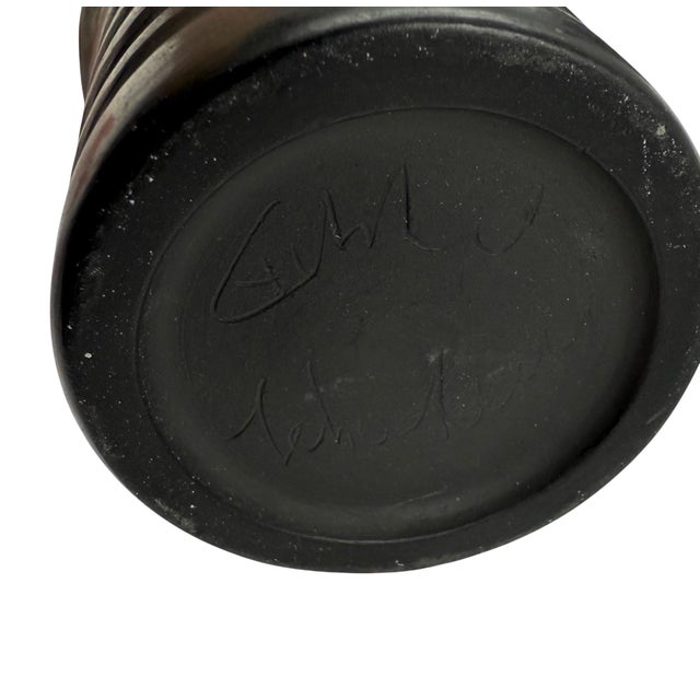 Mid-Century Set of 3 Black Bucchero Ceramic Vases, Sebastiani Gubbio Italy 1960s For Sale - Image 10 of 12