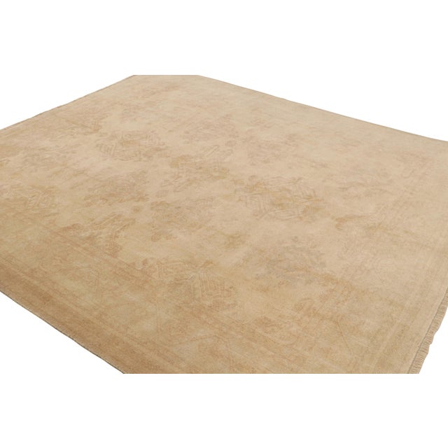 Rug & Kilim Vintage Turkish Oushak Rug, Golden-Brown Geometric Medallions - Rug & Kilim For Sale - Image 4 of 8