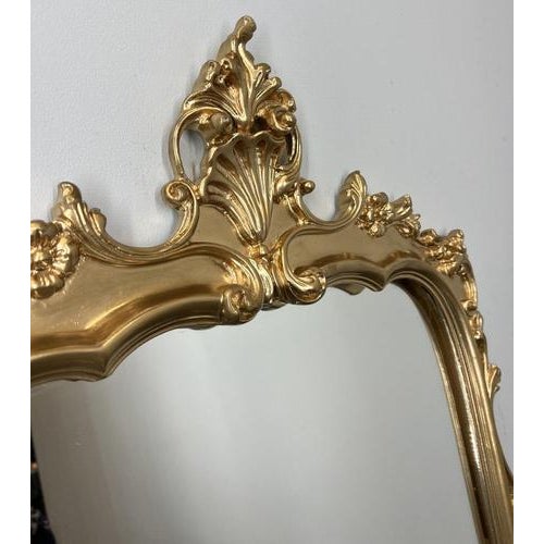 Vintage French Ornate Wall Mirror with Gold Finish For Sale - Image 3 of 10