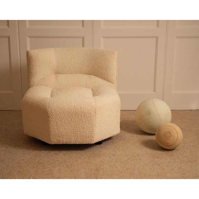 White Vintage French Lounge Chairs by B. Govin, 1980s, Set of 2 For Sale - Image 8 of 9