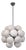 21st Century Ventiquattro Black Powder Coat Cream Pebble Murano Sputnik Chandelier by Fabio LTD For Sale