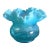 Vintage Blue Opalescent Ruffled Rose Bowl Vase – Aqua Art Glass For Sale