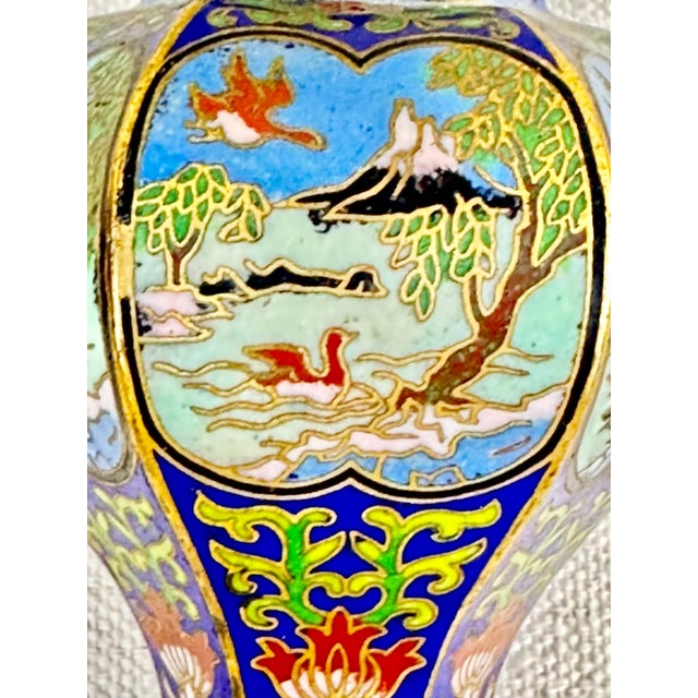 Late 20th Century Small Vintage Cloisonné Ginger Jar For Sale - Image 5 of 7