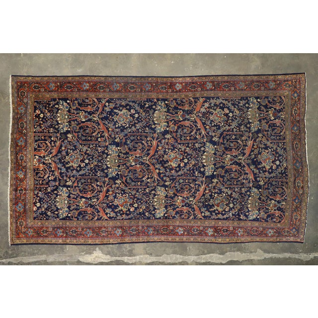 Antique Persian Mahal Gallery Rug, Palace Size Persian Rug, 09'08 X 17