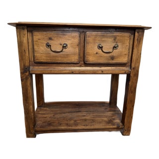 Vintage English Potboard Server by Gaines McHale, Elm Finish For Sale