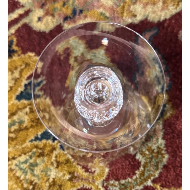Mid 20th Century Duncan & Miller Willow Crystal Wine Glasses – Starter Set of 3, Elegant Etched Stemware For Sale - Image 9 of 10