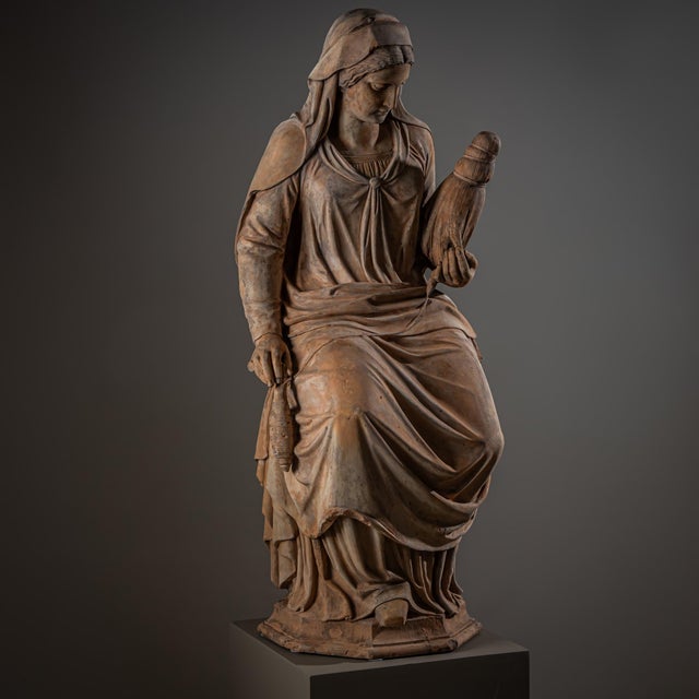 Ceramic Franz Melnitzky, Summer, Autumn, and Winter Sculptures, 1855, Terracotta, Set of 3 For Sale - Image 7 of 18