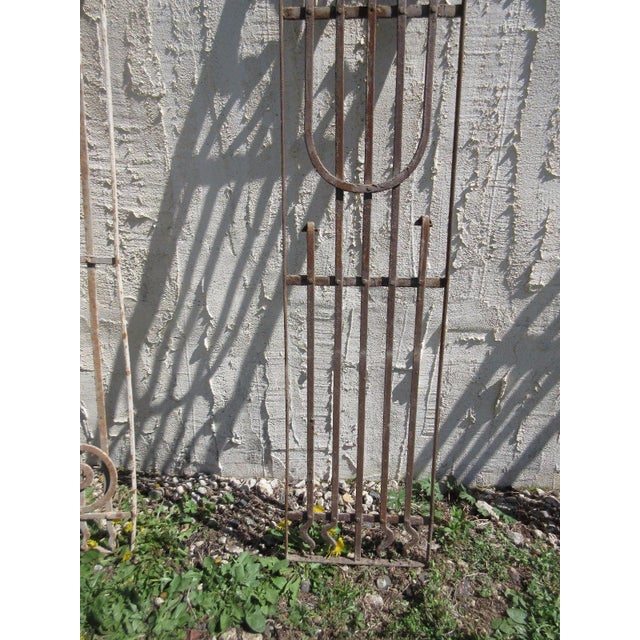Antique Victorian Iron Gate Window Garden Fence Architectural Salvage Door For Sale - Image 4 of 7