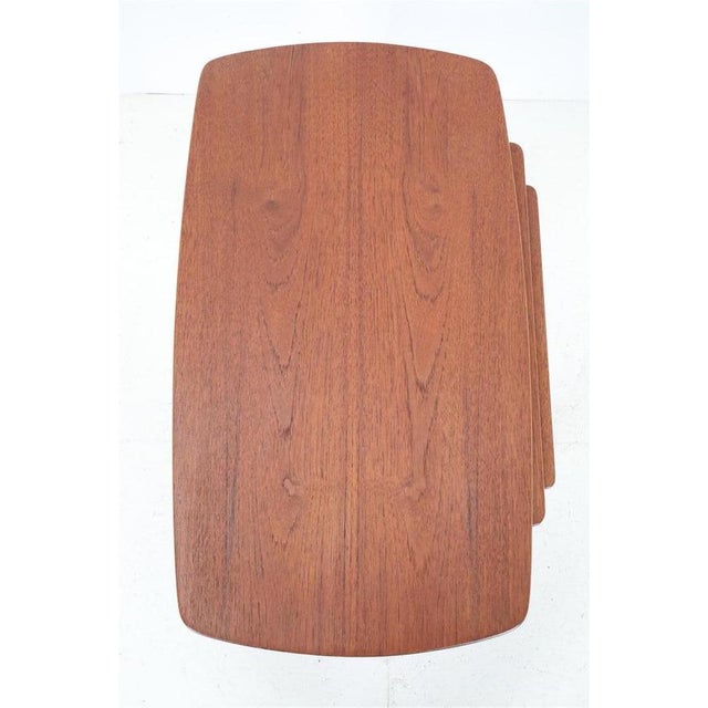 Mid-Century Danish Teak Nesting Tables with Rattan Shelves, 1960s, Set of 3 For Sale - Image 10 of 18