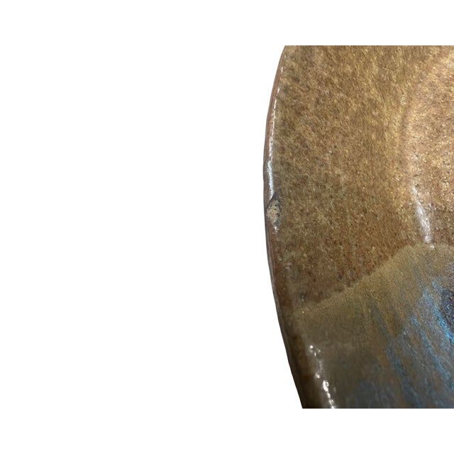 Brown Vintage Mid Century Modern Studio Pottery Ceramic Plate Dish Glazed Geometric 1978 Signed Hoszti For Sale - Image 8 of 8