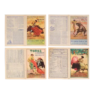 1930's Spanish Bullfighting Poster, Plaza De Toro, Valencia (Set of 4)