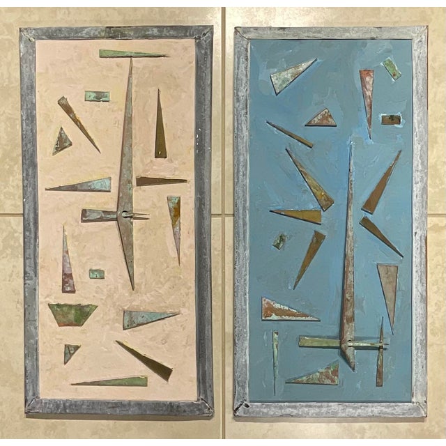 exceptional pair of original wall-mounted sculptures by the esteemed Delray Beach artist Joseph Malekan. Known for his...