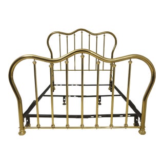 Queen Size Victorian Style Tubular Brass Bed For Sale