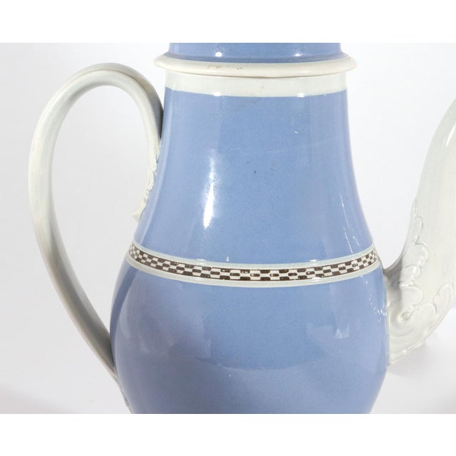Late 18th Century English Pearlware Blue Slip Coffee Pot & Cover, Staffordshire or Yorkshire For Sale - Image 12 of 12