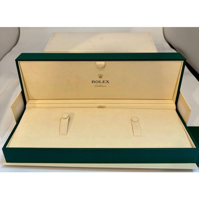 Textile Rolex Watch Box, New Creme Empty Acs. ROLEX watch case box CELLINI Brand New For Sale - Image 7 of 18