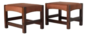 Early 20th Century Model 300 Footstools by Gustav Stickley - A Pair