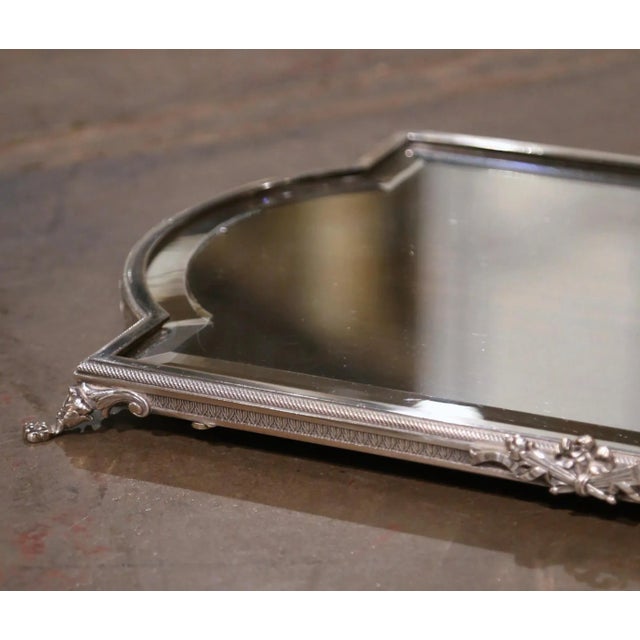 19th Century French Louis XVI Silvered Bronze and Mirrored "Surtout De Table" For Sale In Dallas - Image 6 of 7