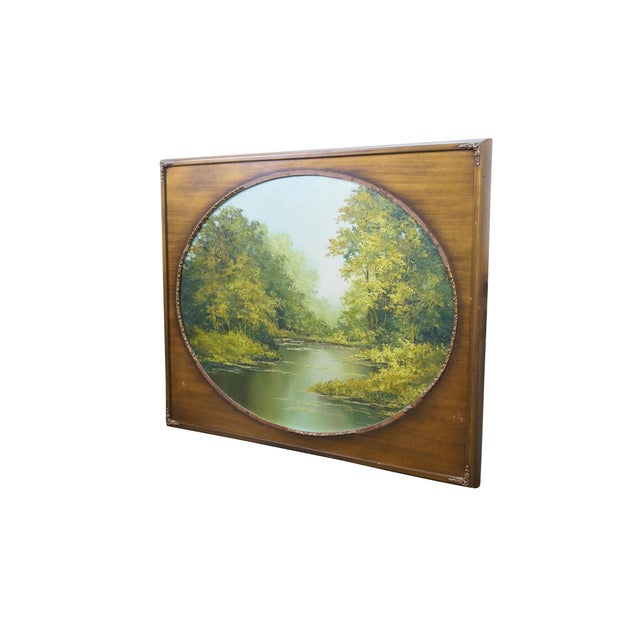 Vintage Griselda Gil De La Torre Impressionist forest riverscape / landscape oil painting. Signed GildelaTorre (Gil De La...