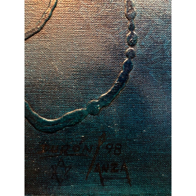 German Ramon Duron Lanza, Magic Realist Surrealist Latin American Naive Fantasy Painting, 1998 For Sale In Miami - Image 6 of 6