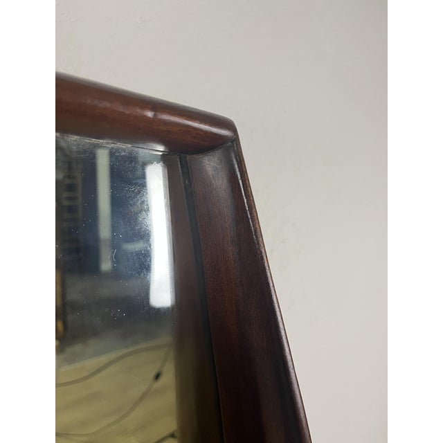 Wood Wooden Console Mirror and Glass Shelf by Paolo Buffa, 1950s For Sale - Image 7 of 9