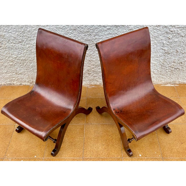 Pair of Valenti Leather Lounge Chairs, Spain, Mid-20th Century For Sale - Image 10 of 15