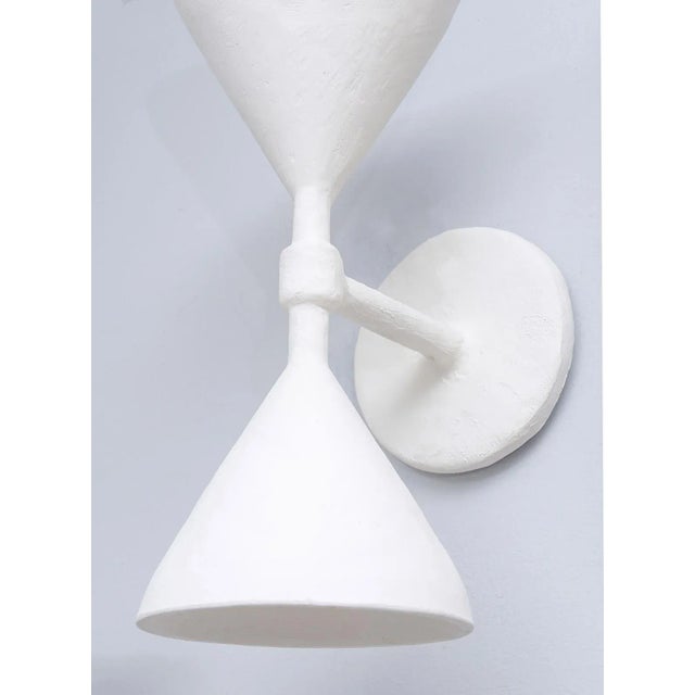 Bespoke Gaston Double-Arm Plaster Sconces - a Pair For Sale - Image 4 of 8