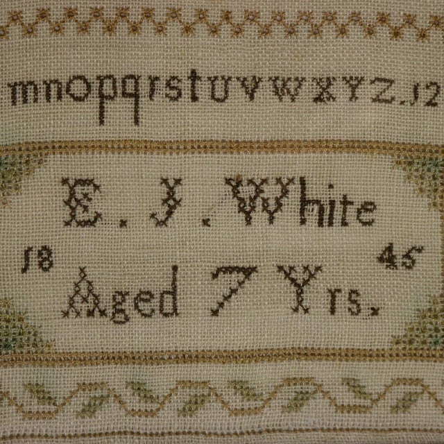 Mid 19th Century Victorian Norfolk Sampler, 1845, by Ej White For Sale - Image 5 of 10
