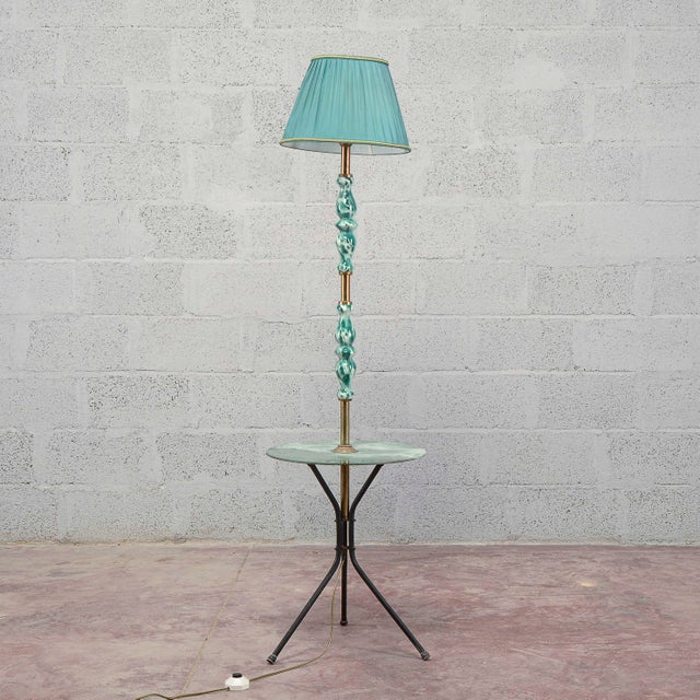 Ceramic and Glass Floor Lamp, 1950s For Sale - Image 9 of 18